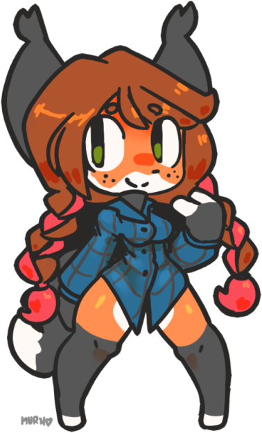 A Very Cute Flannel Fox Art Trade With @creativityfox166 - Drawing (500x709), Png Download