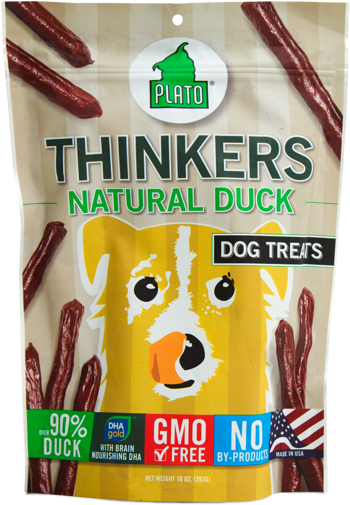 Plato New Thinkers Natural Duck Sticks Dog Treats - Plato Thinkers Dog Treats (547x700), Png Download