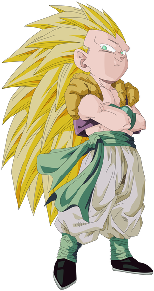 Gotenks Render Extraction Png By Tatty Bojangles-d57b6za - Almofada Dragon Ball Gotenks Super Saiyajin 3 45x45cm (445x594), Png Download
