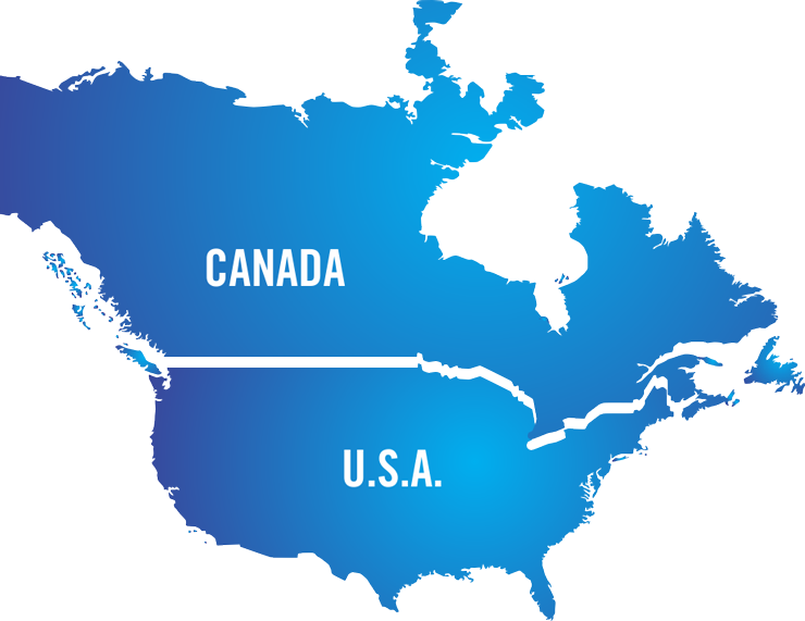 North America - North America Without Mexico (740x571), Png Download
