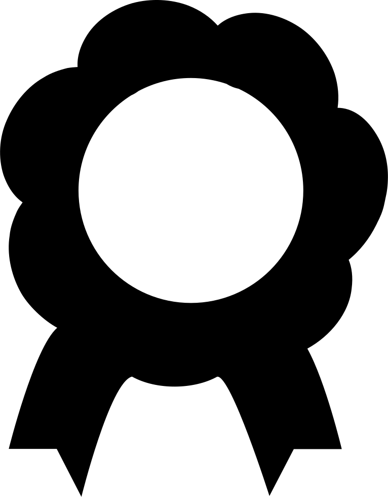 Award Flower Shape Symbolic Medal With Ribbon Tails - Award (766x980), Png Download