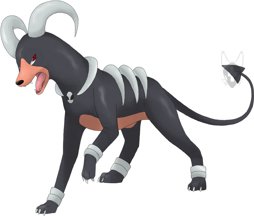 Houndoom By Z 88-d4bzno9 - Houndoom Deviantart Png (873x748), Png Download