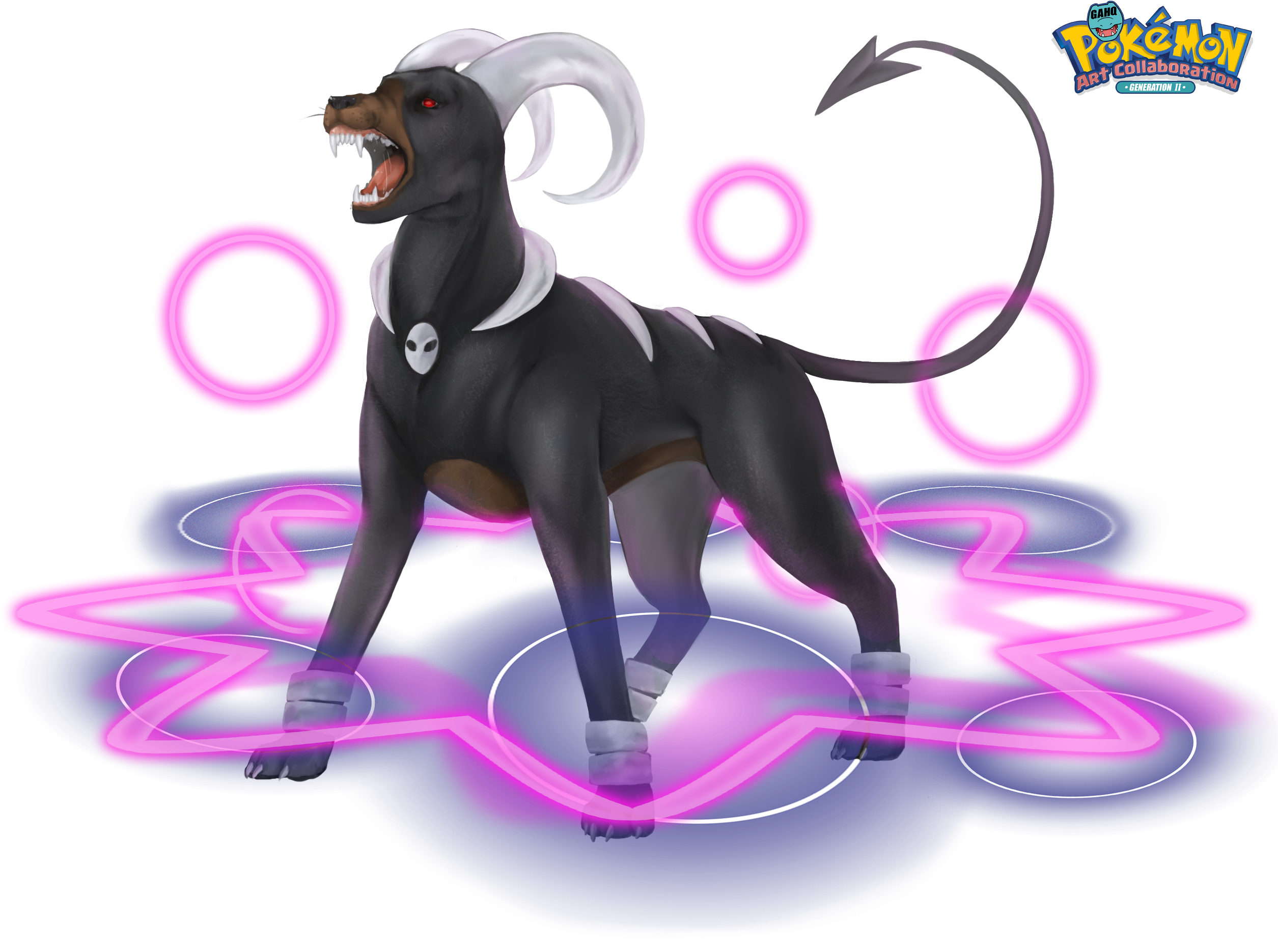#229 Houndoom Used Dark Pulse And Overheat In The Game (2534x1938), Png Download