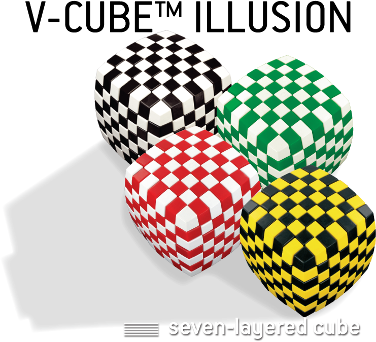 You Can Enjoy The Challenge Of Solving This Bi-colored - V-cube 7 Yellow Illusion (800x720), Png Download