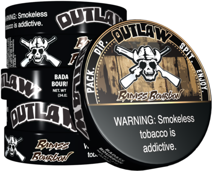 Outlaw Badass Bourbon Dip Tobacco - Outlaw Dip (600x424), Png Download