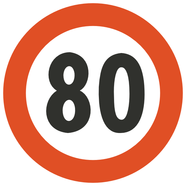 Maximum Speed Clip Art At Clker - 80 Speed Limit Png (600x600), Png Download