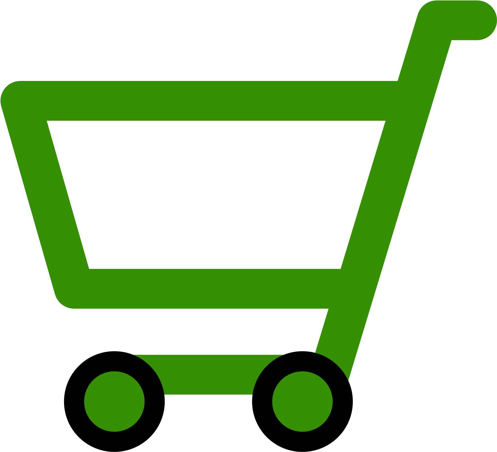 Open - Shopping Cart Icon Green (2000x1638), Png Download