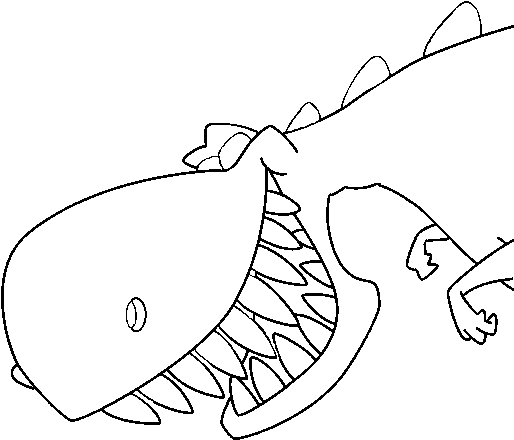 Dinosaur With Sharp Teeth Coloring Page - Dientes De Dinosaurios Para Colorear (600x470), Png Download