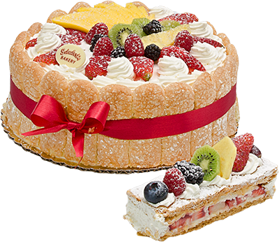 Napoleon Cake Fruit (400x346), Png Download