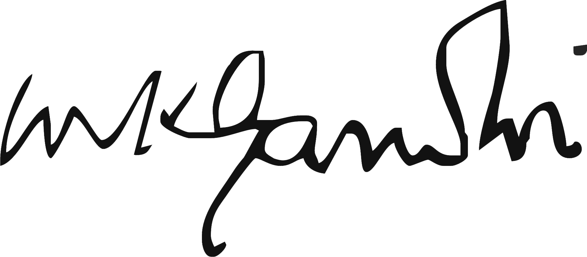Gandi Signature - Gandhi Signature (1907x835), Png Download