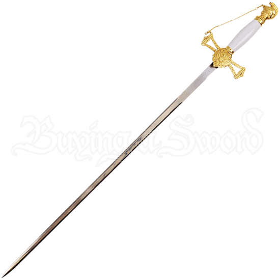Saint John Gold And White Crusader Small Sword - Sword (550x550), Png Download