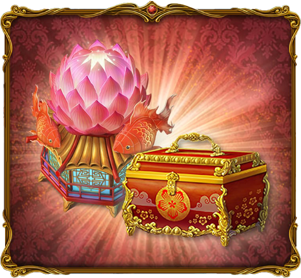 New Year's Chest And Oriental Luxury Casket - Floral Design (623x574), Png Download