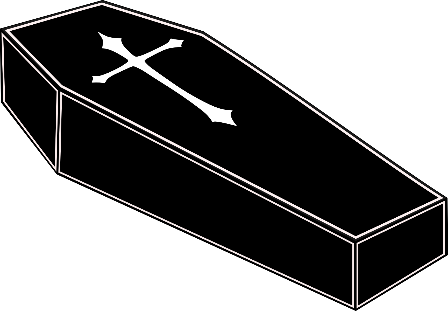 Cartoon Coffin Png - Coffin Drawing (1729x1199), Png Download
