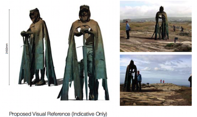 Proposed King Arthur Statue, Tintagel Headland - King Arthur's Statue At Tintagel (678x381), Png Download