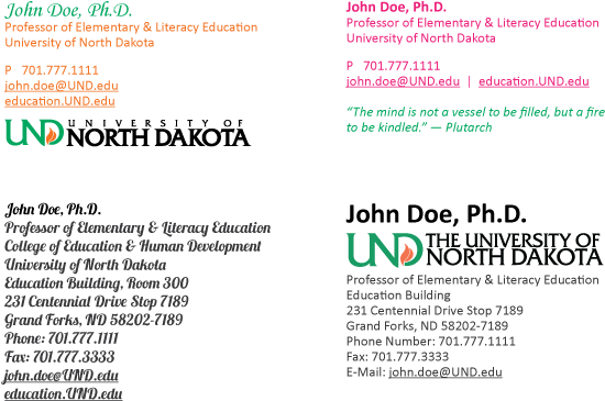 Unacceptable Variations Of Und Email Signatures - University Of North Dakota (700x392), Png Download