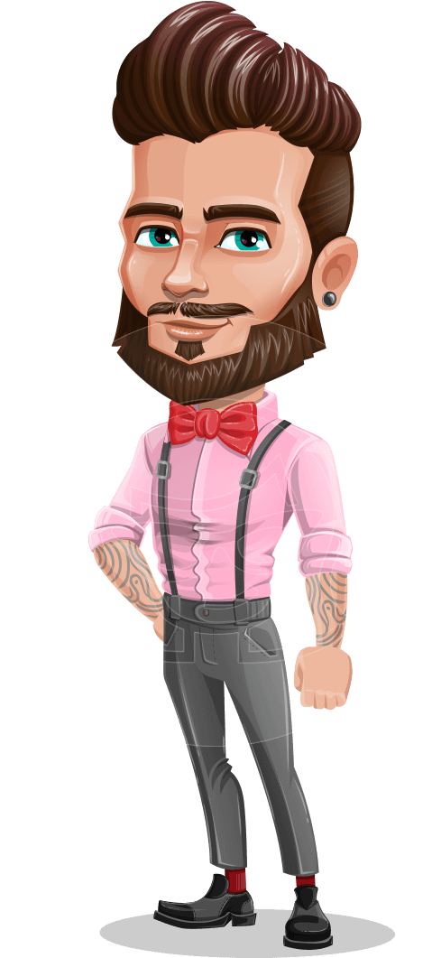 Jax Bowtie The Trendy - Cartoon Man (957x1060), Png Download