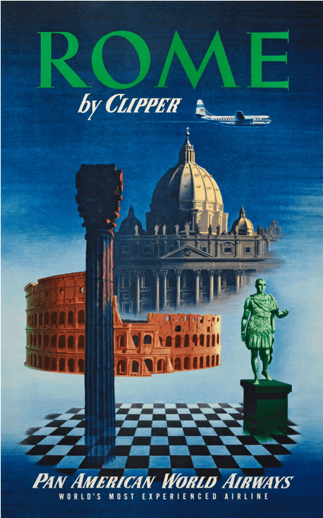 21 Aug Air Po 023 Panam Clipper Rome - Pan American: Rome By Clipper - Vatican And Coliseum, (750x750), Png Download