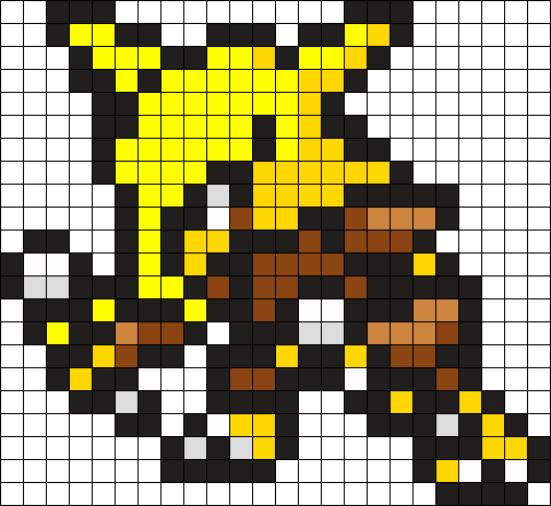Alakazam Pokemon Bead Pattern Perler Bead Pattern / - Pokemon Pixel Art Alakazam (505x463), Png Download