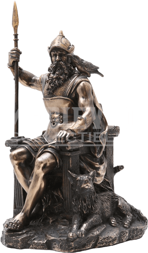 Seated Odin Statue - Odin Statue (875x875), Png Download