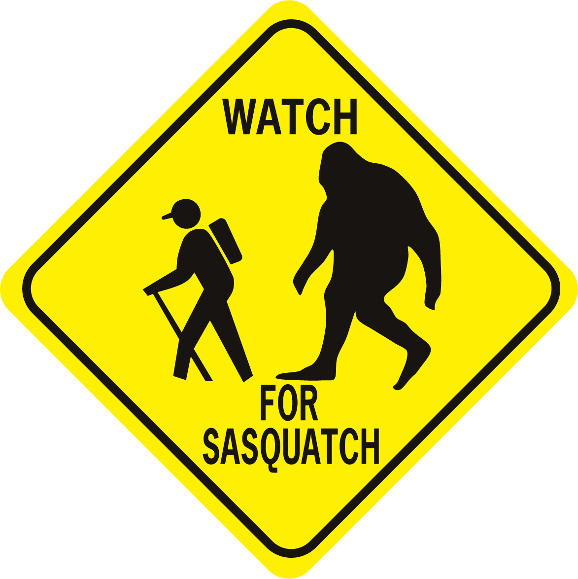 Sasquatch Watch For Sasquatch Diamond - Dead End Clip Art (1173x1174), Png Download