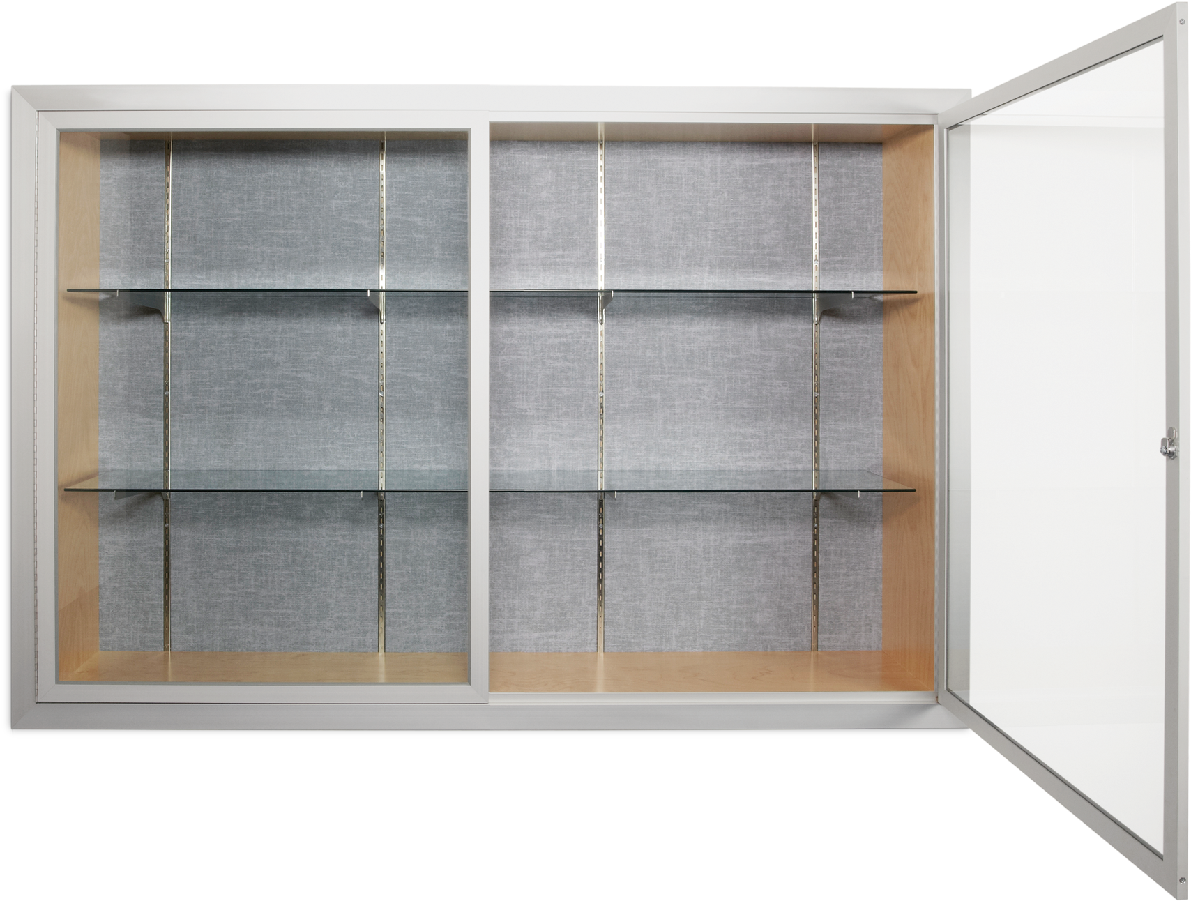 Recessed Display Case With Hinged Glass Doors - Trophy Case Png (1800x1347), Png Download