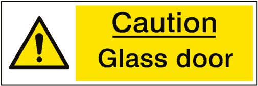 Caution Glass Door Hazard Sign - Warning Sign Hot Water (600x600), Png Download