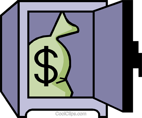 Moneybag In Vault - Money Safe Clip Art (480x399), Png Download