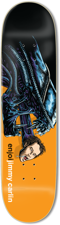 3b5d53c47a943083 Newcomp Carlisn - Enjoi Carlin Alien Skate Deck Black Orange 8.4 R7 W/ (265x1024), Png Download