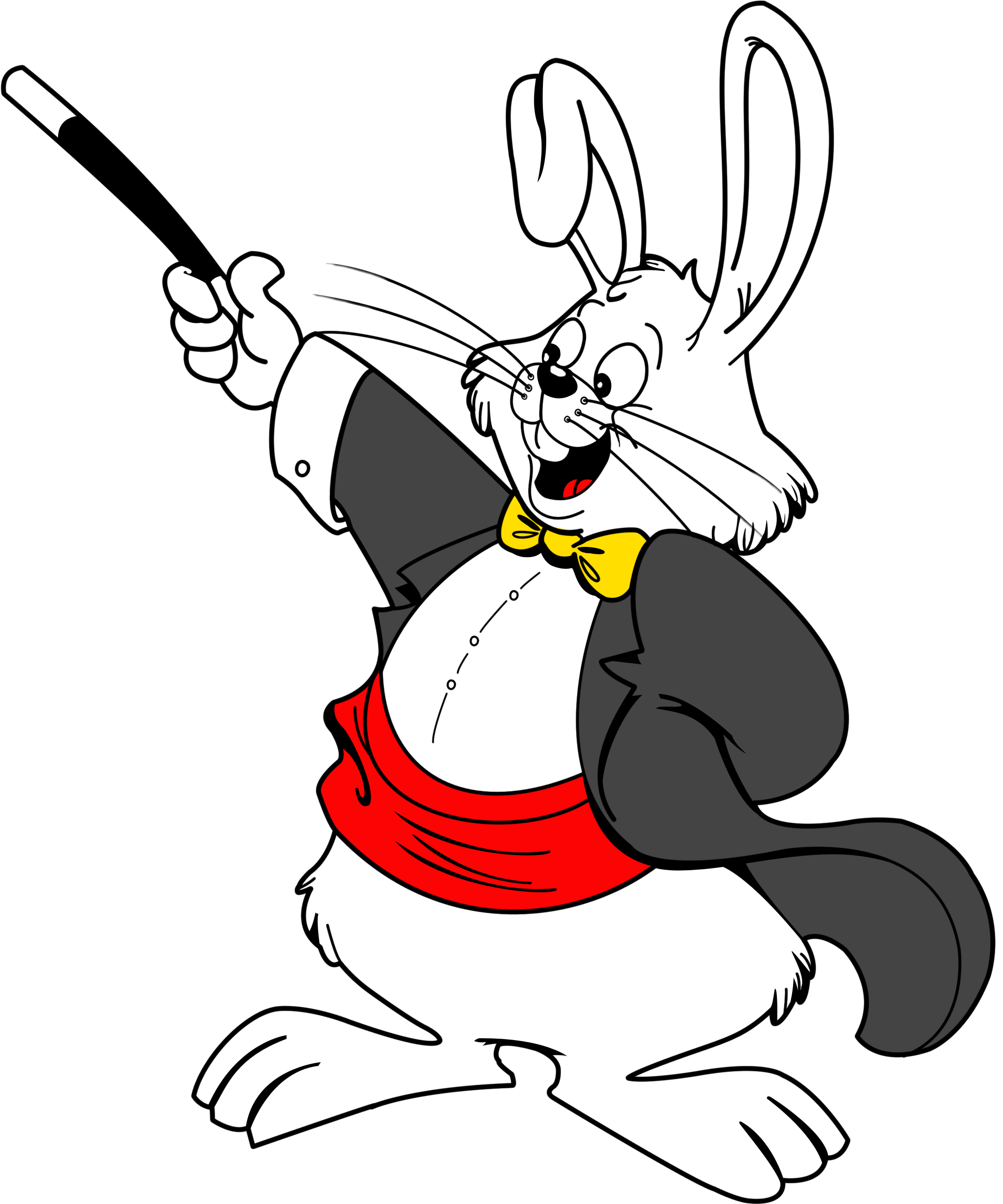 Image Black And White Stock Clipart Magic Rabbit New - Rabbit Magic (2189x2637), Png Download