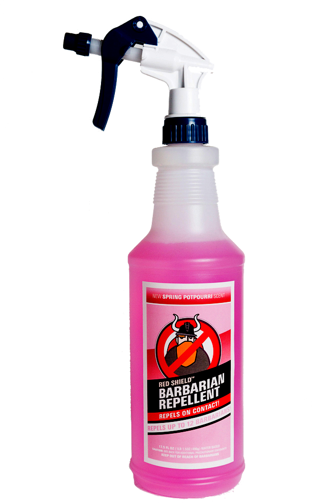 Red Shield Barbarian Repellant - Time Travel Mart (628x1000), Png Download