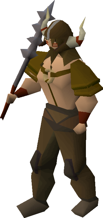Barbarian - Runescape Old School Warrior (344x726), Png Download