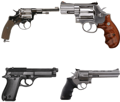 Gun With White Background (400x400), Png Download