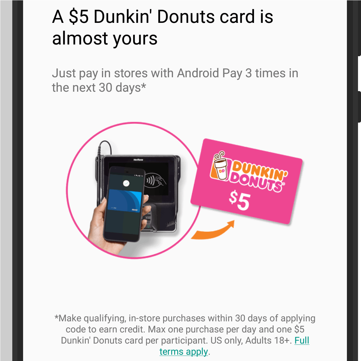 Android Pay Dunkin Donuts Promo - Dunkin Donuts (1600x1200), Png Download