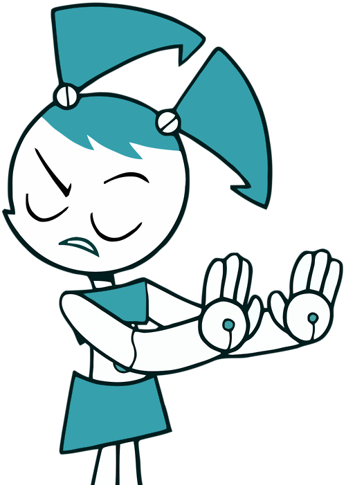 White Facial Expression Nose Head Line Art Emotion - My Life As A Teenage Robot Transparent Gif (500x701), Png Download