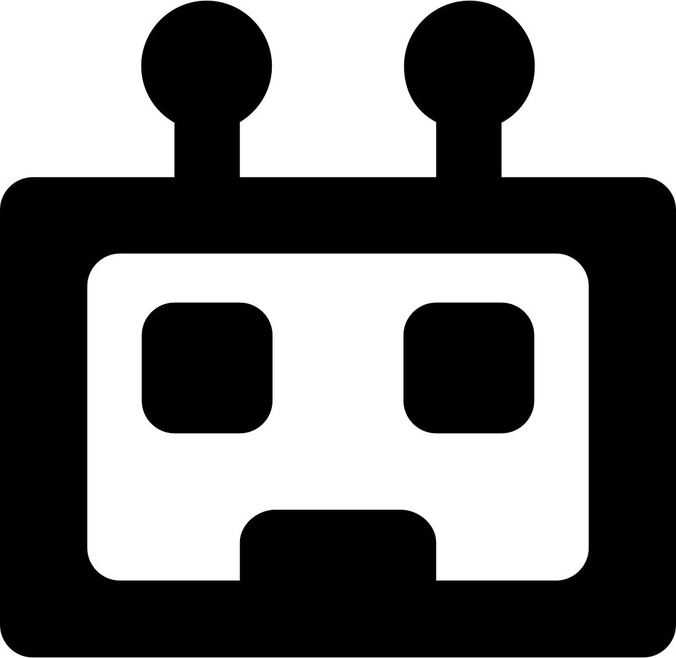 Robot Rectangular Head Symbol - Icon (980x954), Png Download