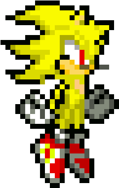 Sonic - Super Sonic - Super Sonic 16 Bits (310x420), Png Download