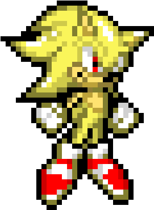 Super Sonic - Super Saiyan Goku Pixel (380x480), Png Download