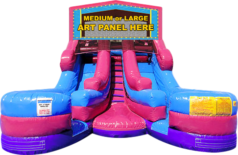 Double Dream Slide Double Splash Waterslide For - Dream Module Junior Double Splash Slide (486x317), Png Download