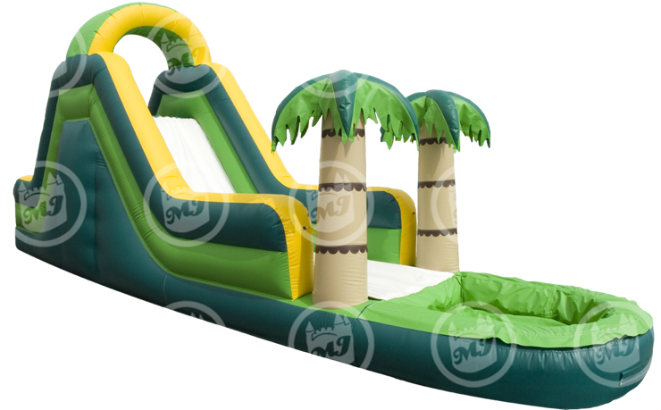 Tropical Water Slide, Los Angeles Water Slide Rentals - Water Slide (750x536), Png Download