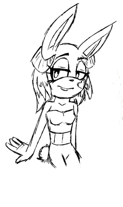Nonshaded Sketch Of Rikki The Succubus - Drawing (999x799), Png Download