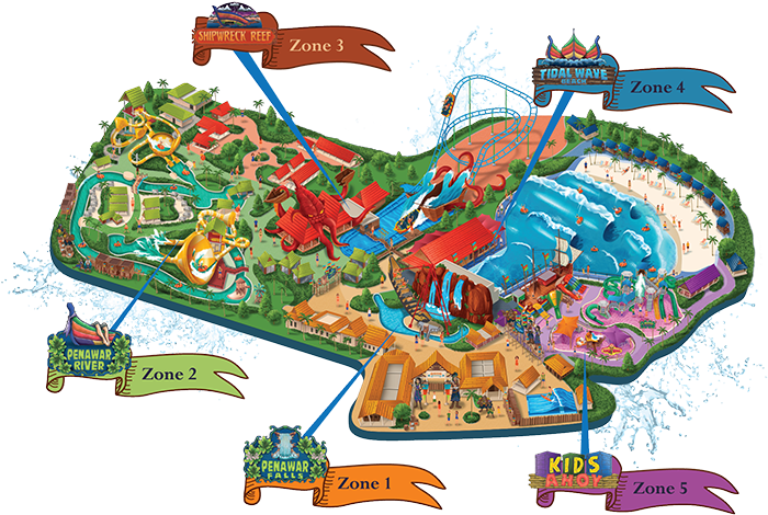 Desaru Coast Adventure Waterpark - Desaru Coast Water Park (722x523), Png Download