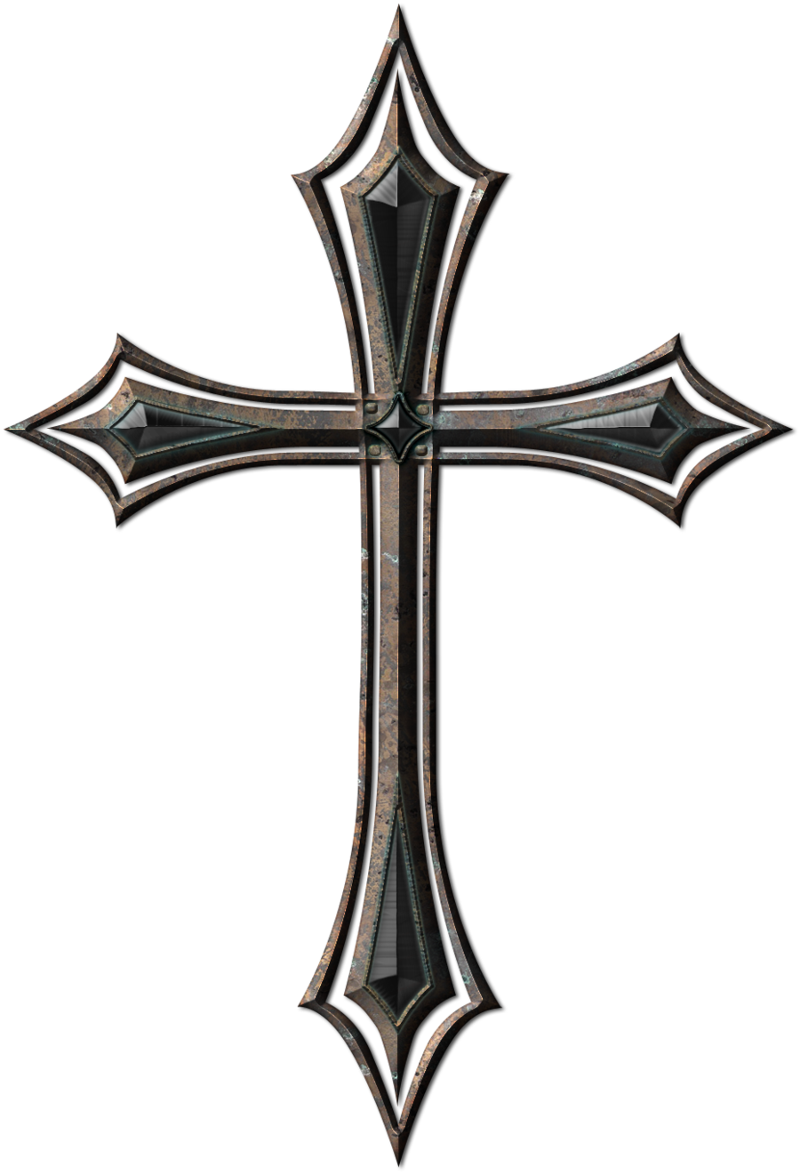 Old Metal Cross By Jojo - Old Metal Cross (900x1321), Png Download