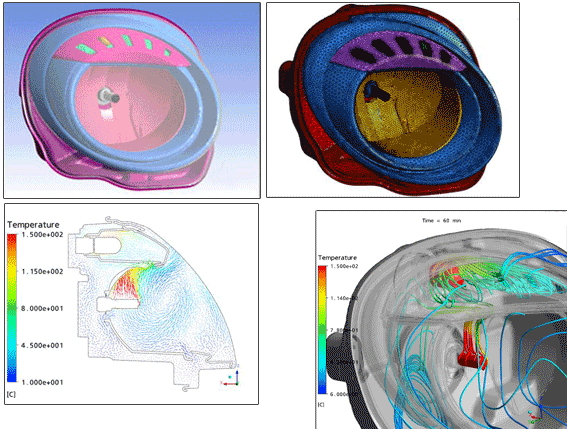 The Headlamp Cad And Fem Models And A Close-up Of Its - Headlamp Simulation (567x429), Png Download