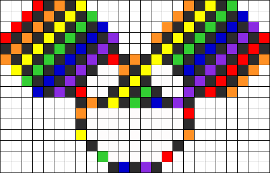 Checkered Rainbow Deadmau5 Perler Bead Pattern / Bead - Deadmau5 Perler Pattern (526x337), Png Download