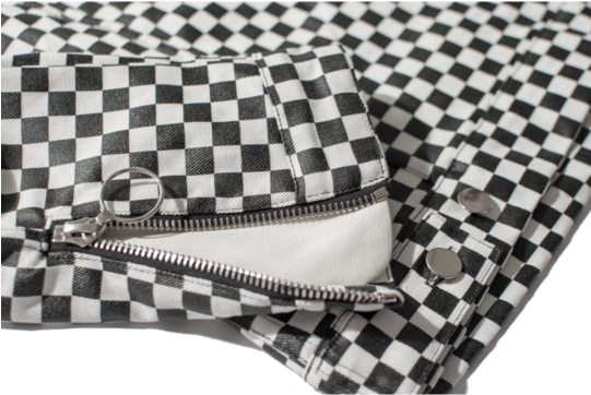Checkerboard Denim Trucker Jacket - Coin Purse (540x540), Png Download