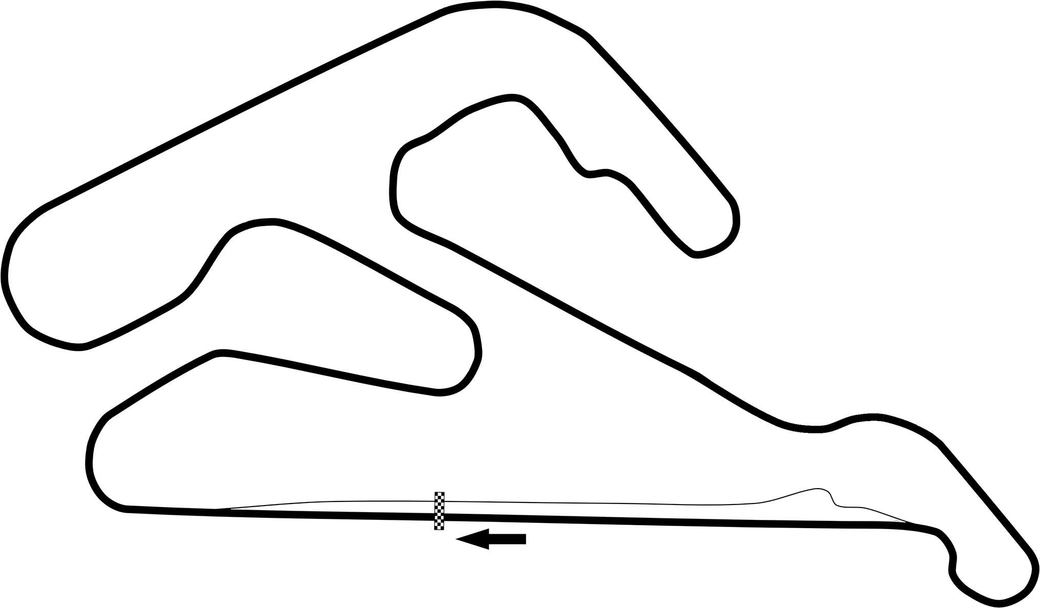 Autódromo Juan Y Oscar Gálvez - Line Art (2030x1187), Png Download