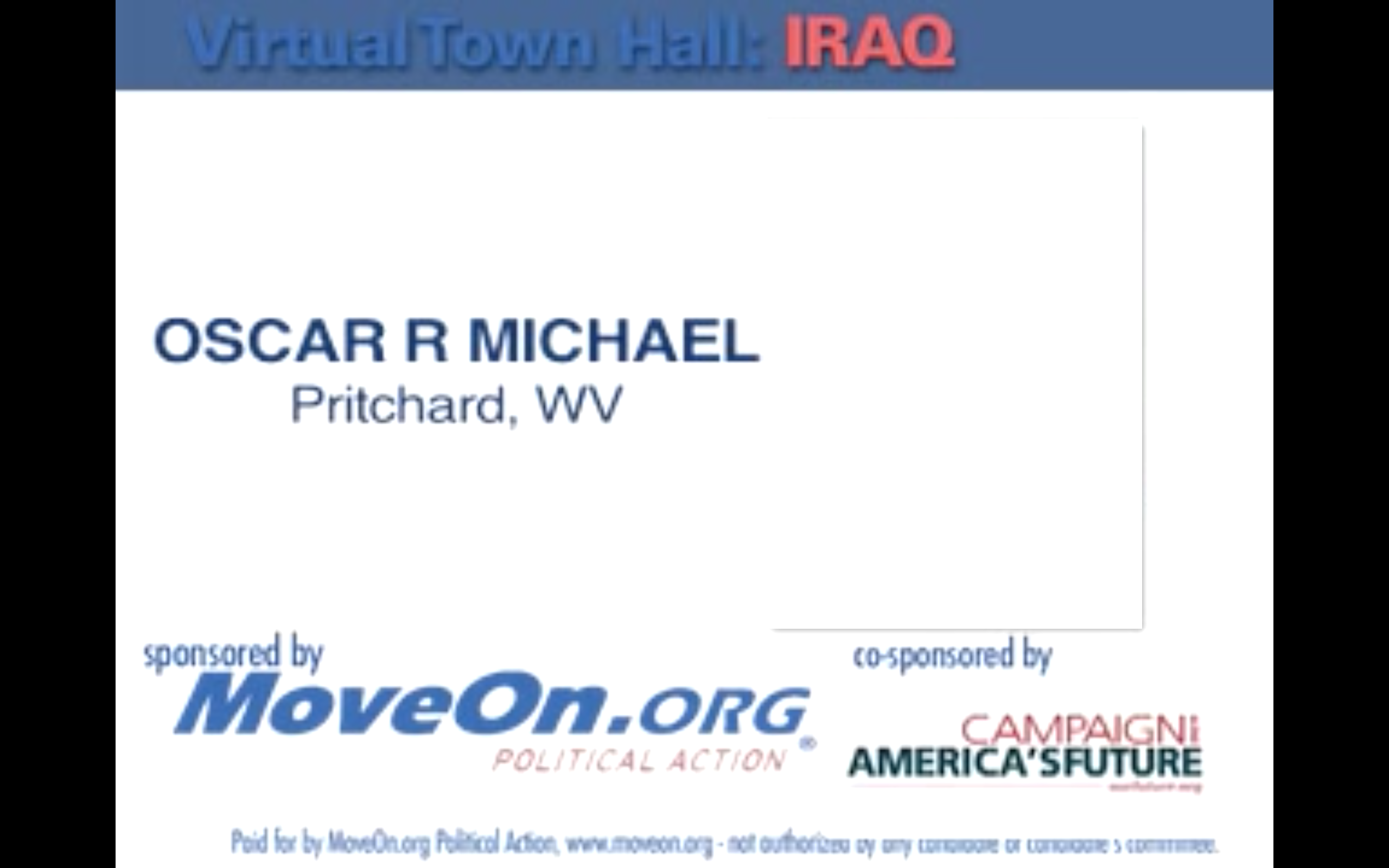 Michael Asks Chris Dodd Question - Moveon Org (2560x1600), Png Download