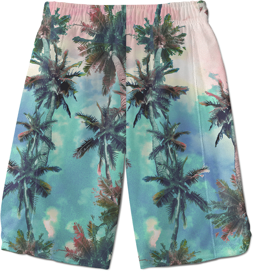 Palm Sunset Shorts - Board Short (960x960), Png Download