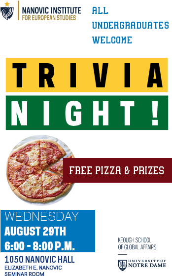 European Trivia Night - University Of Notre Dame (378x567), Png Download