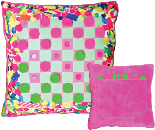 Picture Of Gummy Bears Checkers Game Pillow - Iscream 'gummy Bear Checkers' Pillow (550x550), Png Download